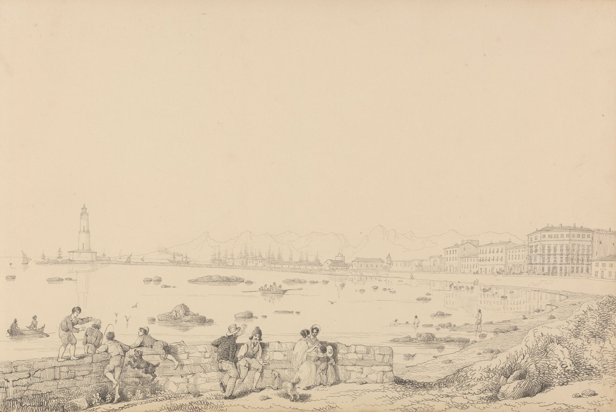 Albumi 30 katselukertaa Tirolissa ja Italiassa: Leghorn, Villa Caprille - General View 1st. syyskuuta 1841 tekijältä Sir Charles D