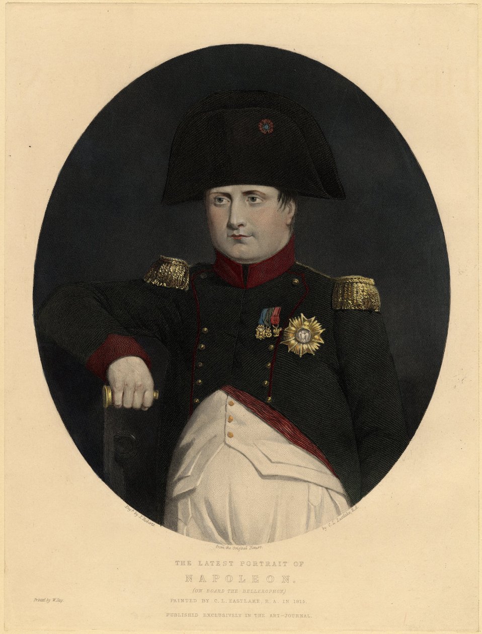 Viimeisin muotokuva Napoleonista Bellerophon-aluksella, 1815 tekijältä Sir Charles Lock Eastlake