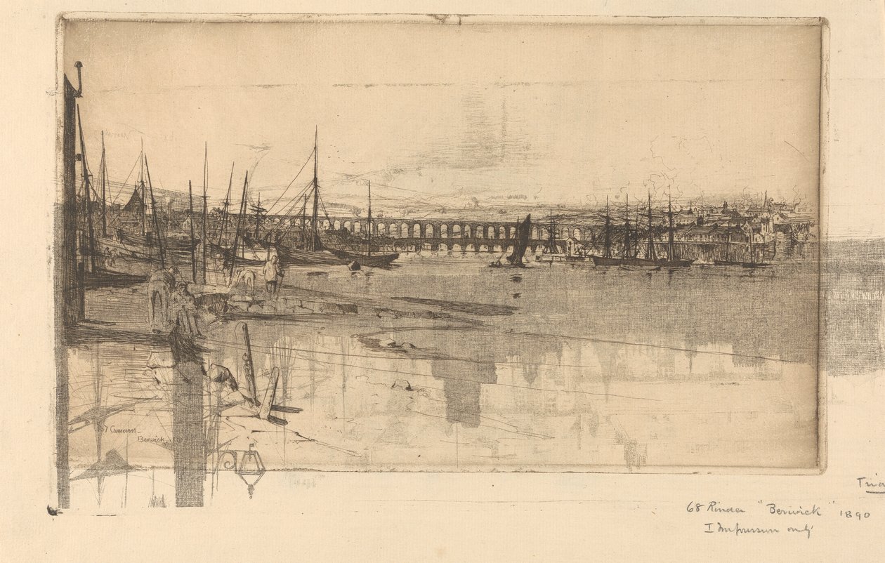Berwick; Painettu Counterproof of Dundee -paperilla tekijältä Sir David Young Cameron