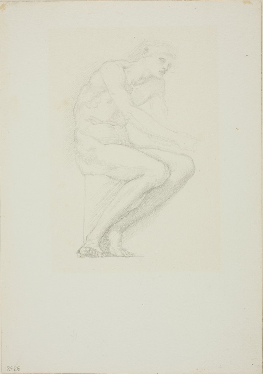 Istuva alaston mies tekijältä Sir Edward Burne Jones