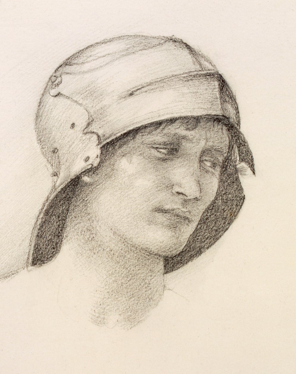 Nainen hatussa, yksityiskohta luonnosvihkosta, 1880-luku. tekijältä Sir Edward Burne Jones