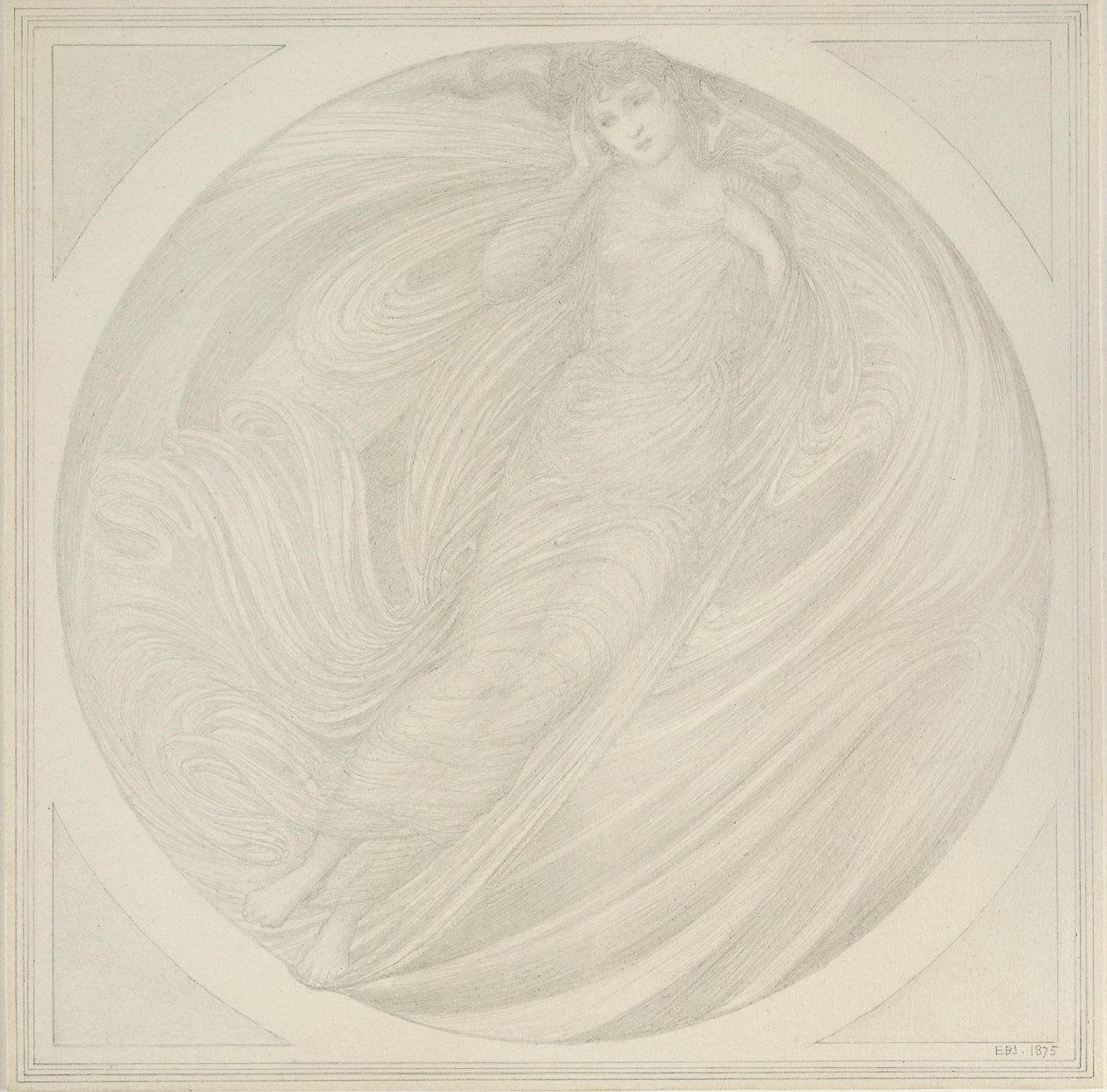 Eurydice kelluu liekkien keskellä, 1872-1875 tekijältä Sir Edward Coley Burne Jones