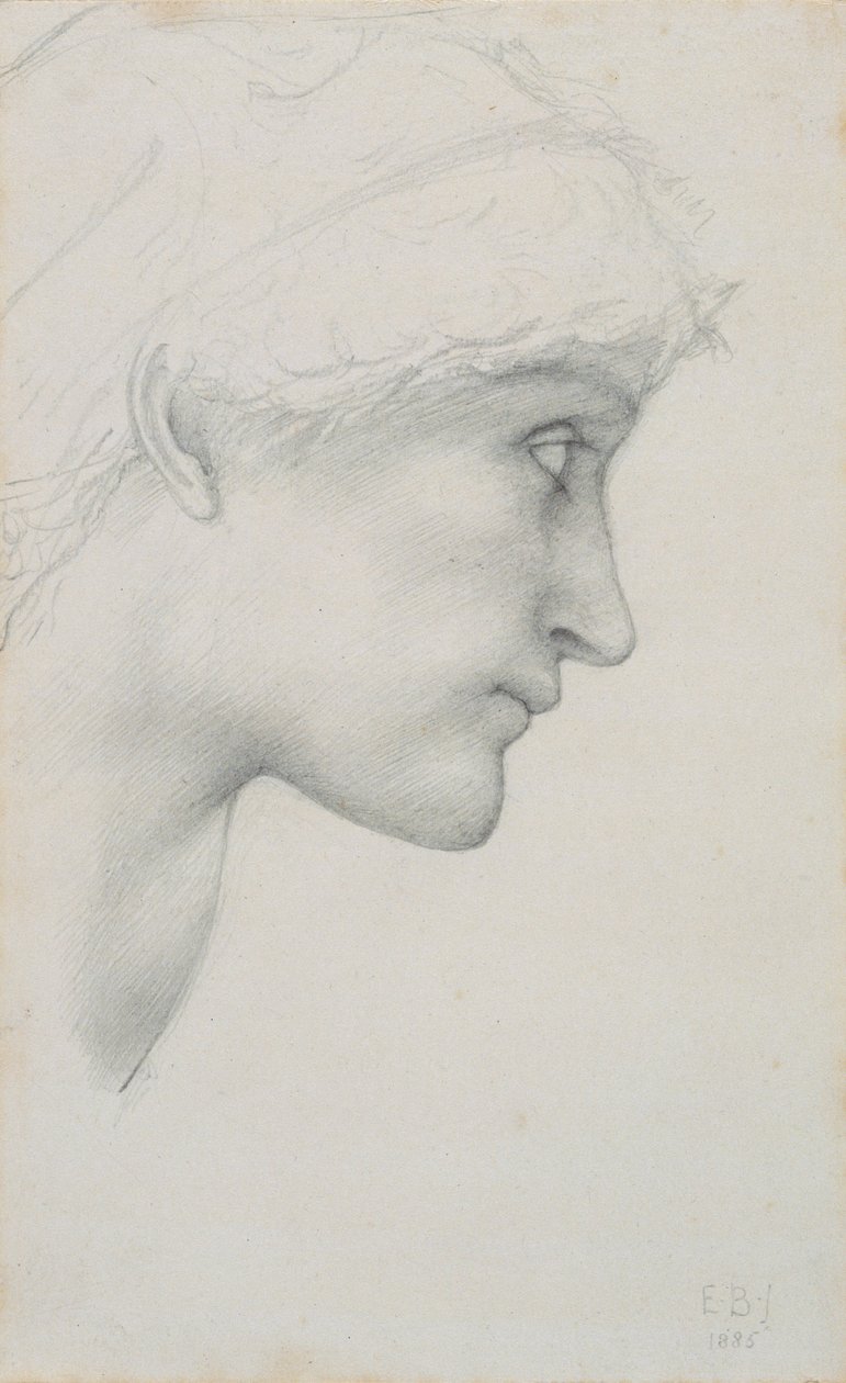 "Pää", 1885. tekijältä Sir Edward Coley Burne Jones