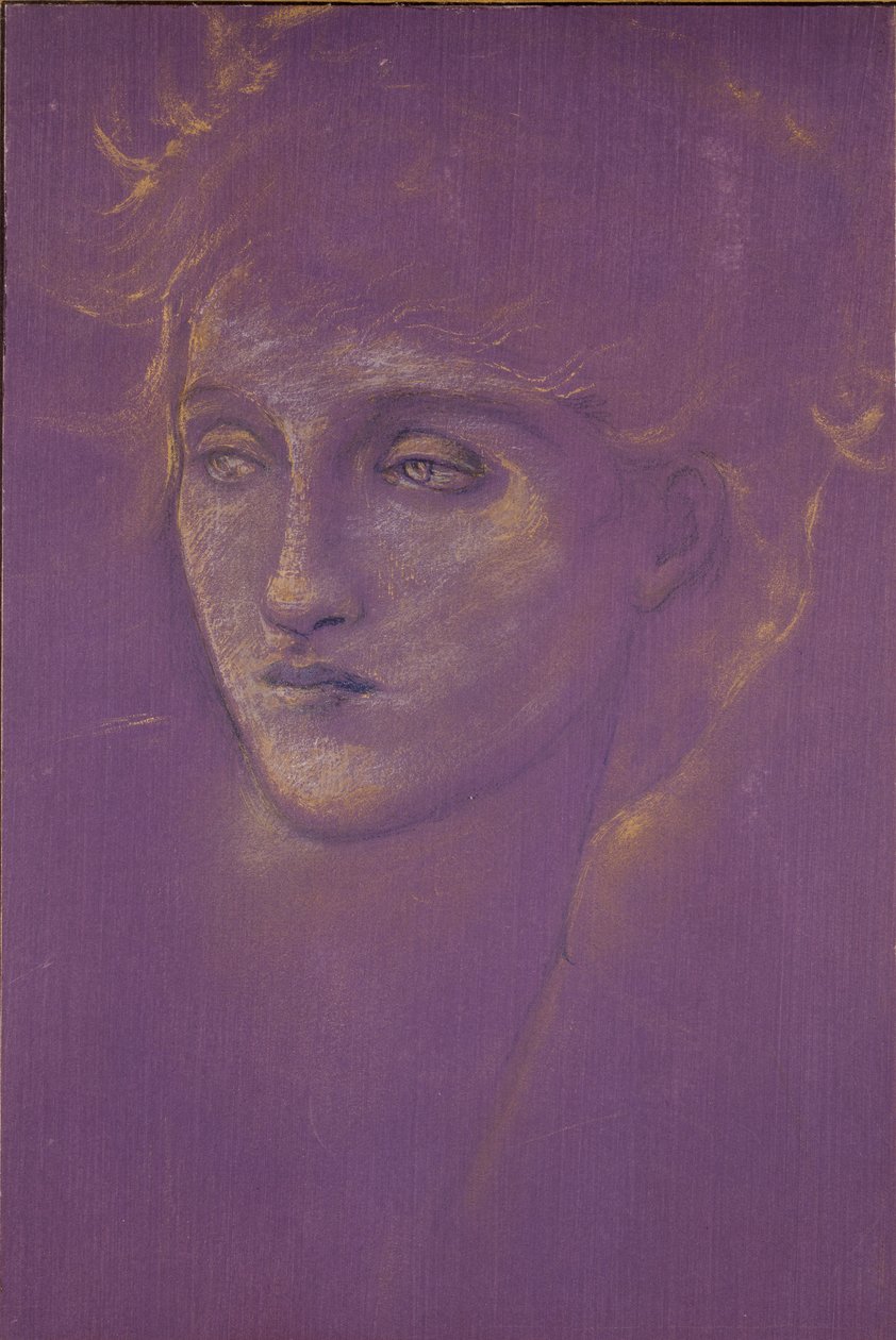 Naisen pää, 1800-luvun loppu tekijältä Sir Edward Coley Burne Jones