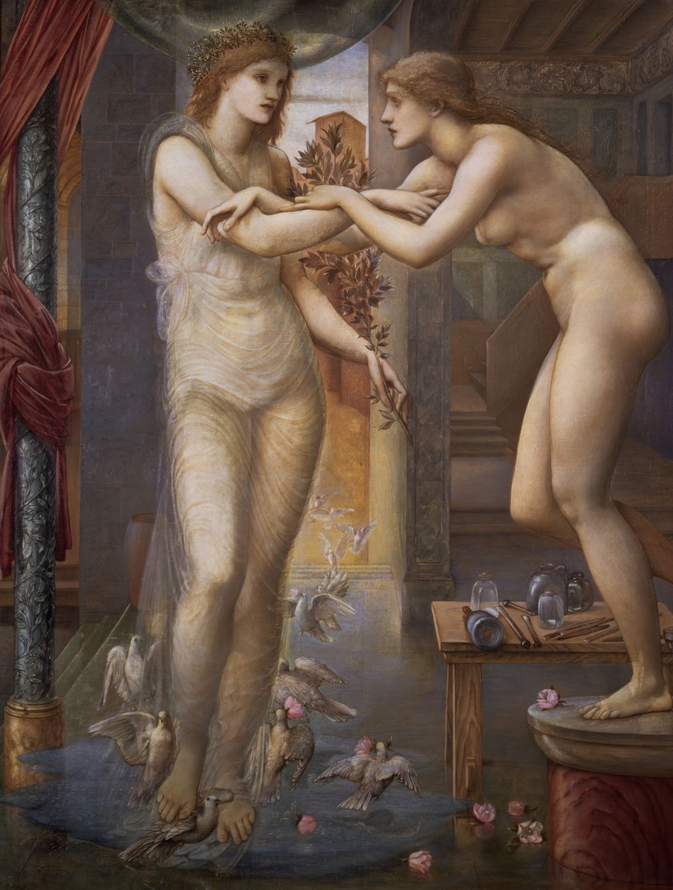 Pygmalion ja kuva - Jumaluuden tulet, 1878. tekijältä Sir Edward Coley Burne Jones