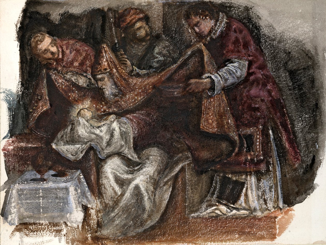 Tutkimus Tintoretton ympärileikkauksesta Scuola Grande di San Roccossa, 1862 tekijältä Sir Edward Coley Burne Jones