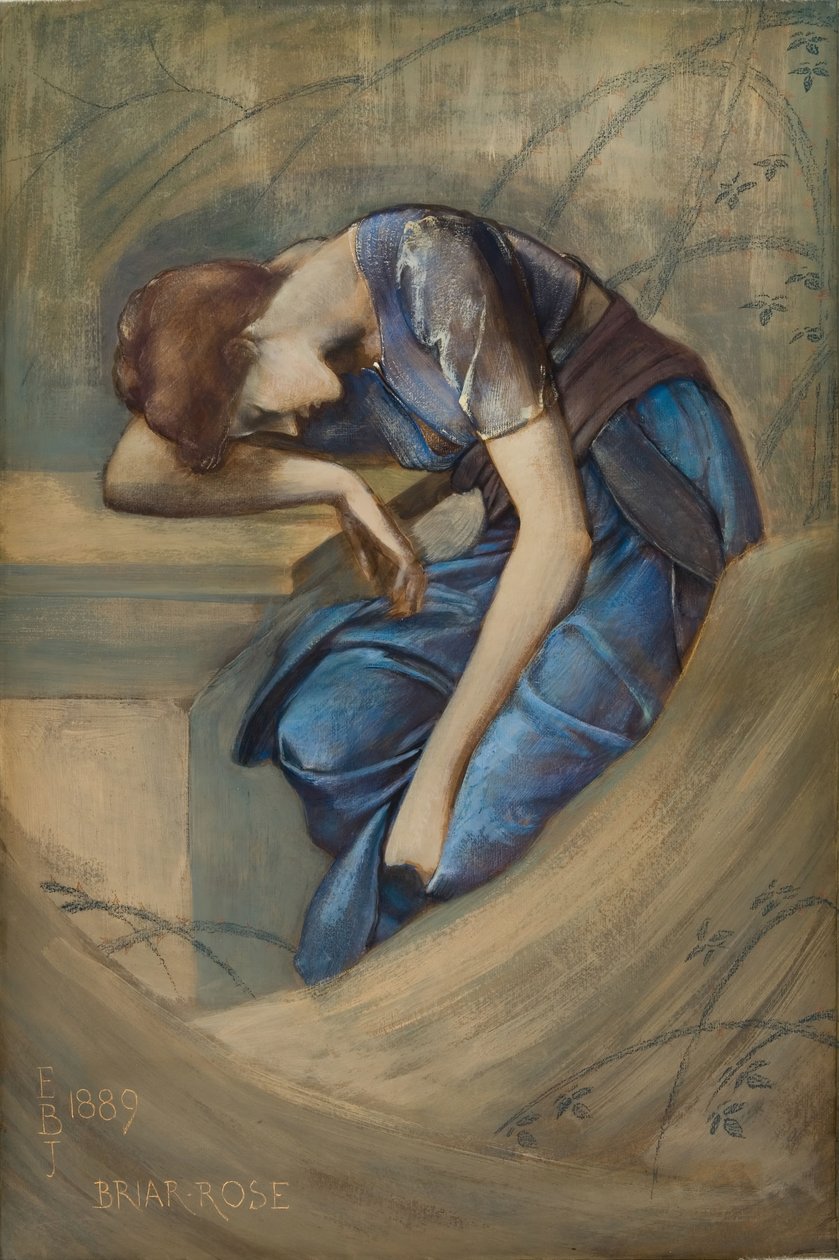 The Briar Rose Series - Tutkimus Garden Courtille, 1889. tekijältä Sir Edward Coley Burne Jones