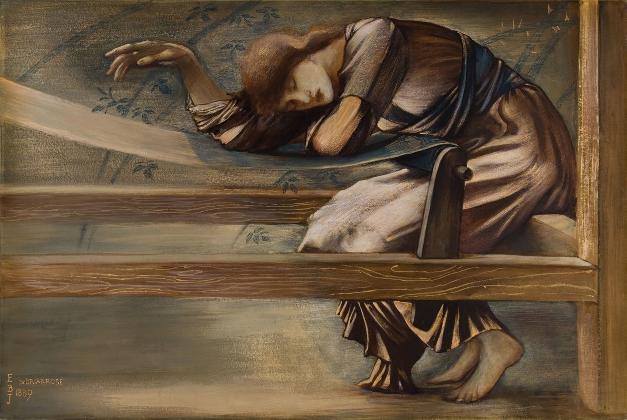 The Briar Rose Series - Tutkimus Garden Courtille, 1889. tekijältä Sir Edward Coley Burne Jones