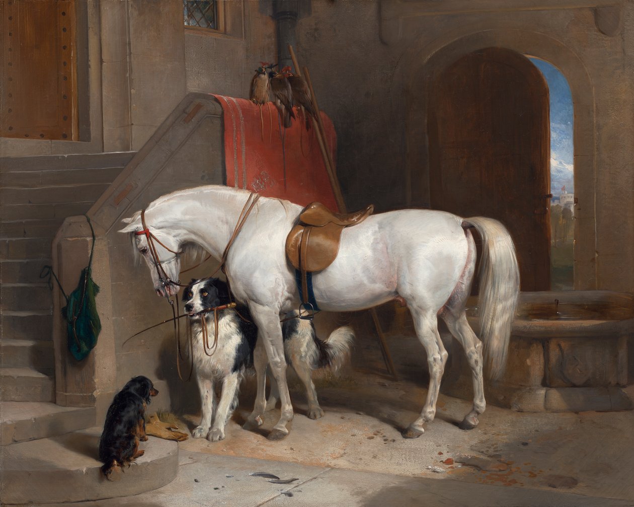 Suosikit, omaisuus H.R.H. Cambridgen prinssi George [1835, Royal Academy of Arts, Lontoo, näyttelyluettelo] tekijältä Sir Edwin Henry Landseer