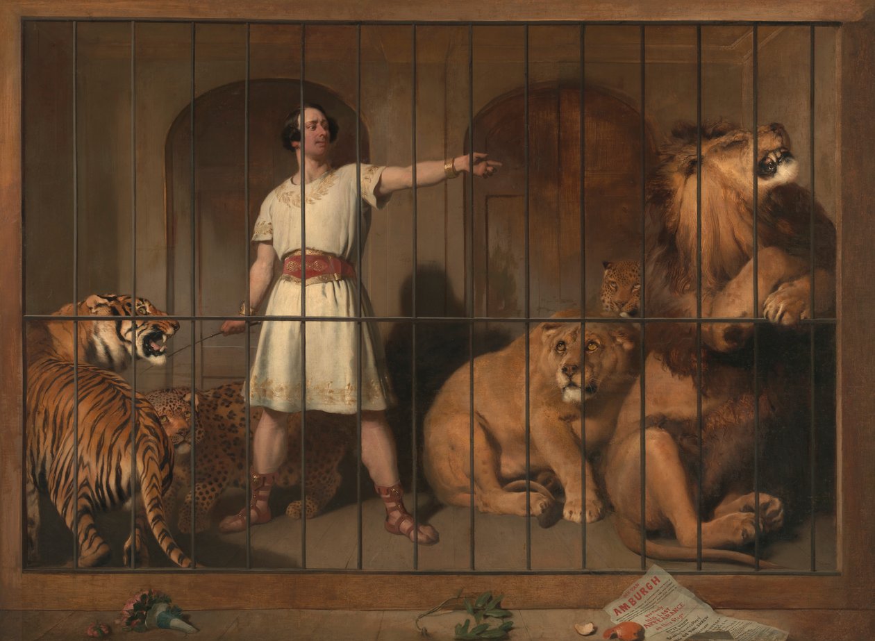 Muotokuva herra Van Amburghista, kun hän esiintyi eläintensä kanssa Lontoon teattereissa tekijältä Sir Edwin Henry Landseer