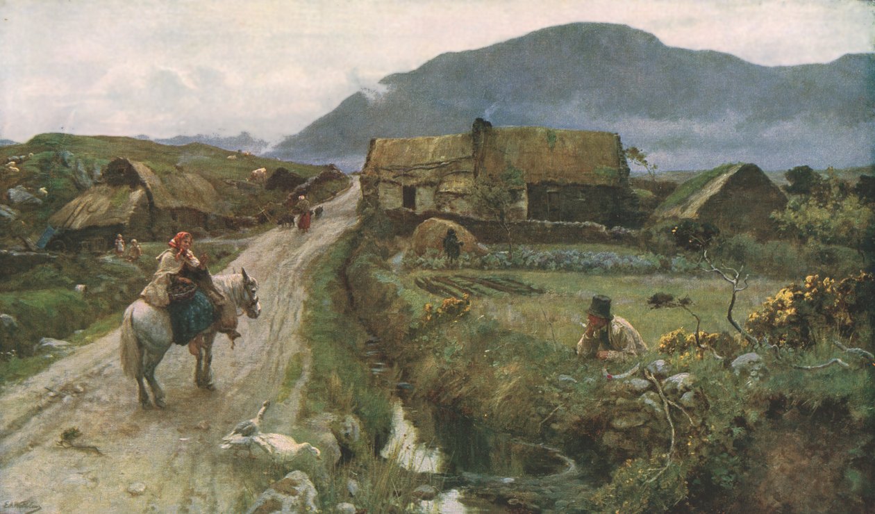 "Galway Gossips", c1887, c1930. tekijältä Sir Ernest Albert Waterlow