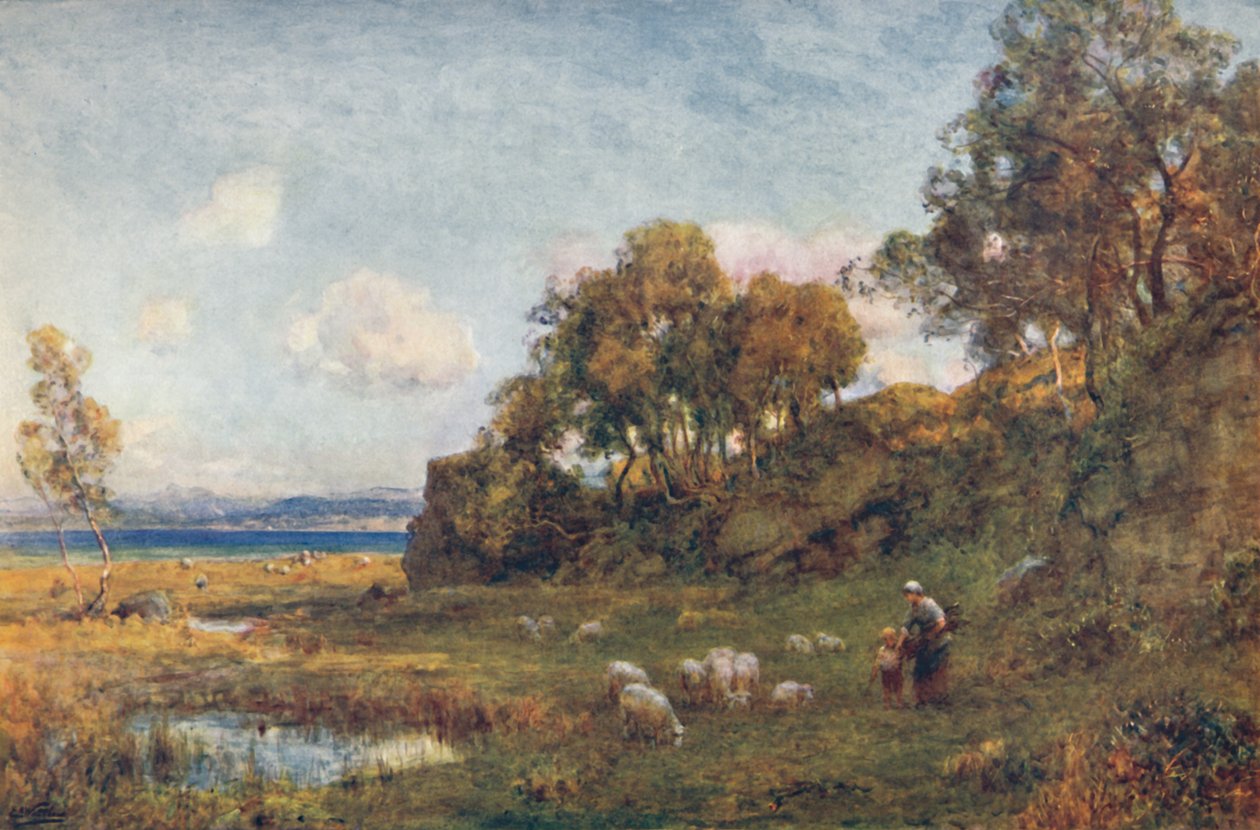 Suojaiset laitumet, c1900. tekijältä Sir Ernest Albert Waterlow