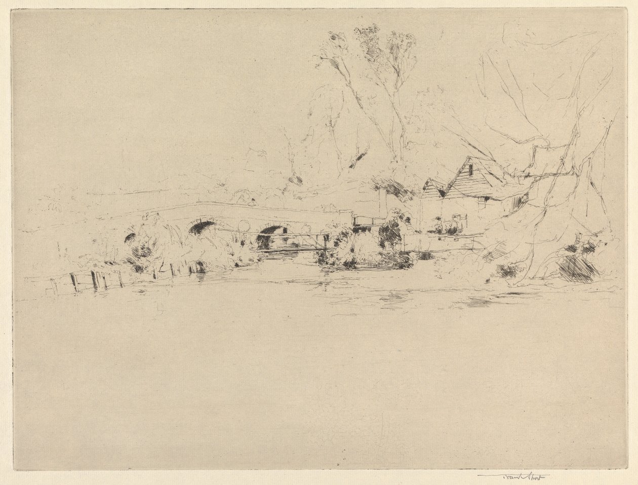 Old Mill on the Wandle, Mitcham tekijältä Sir Frank Short