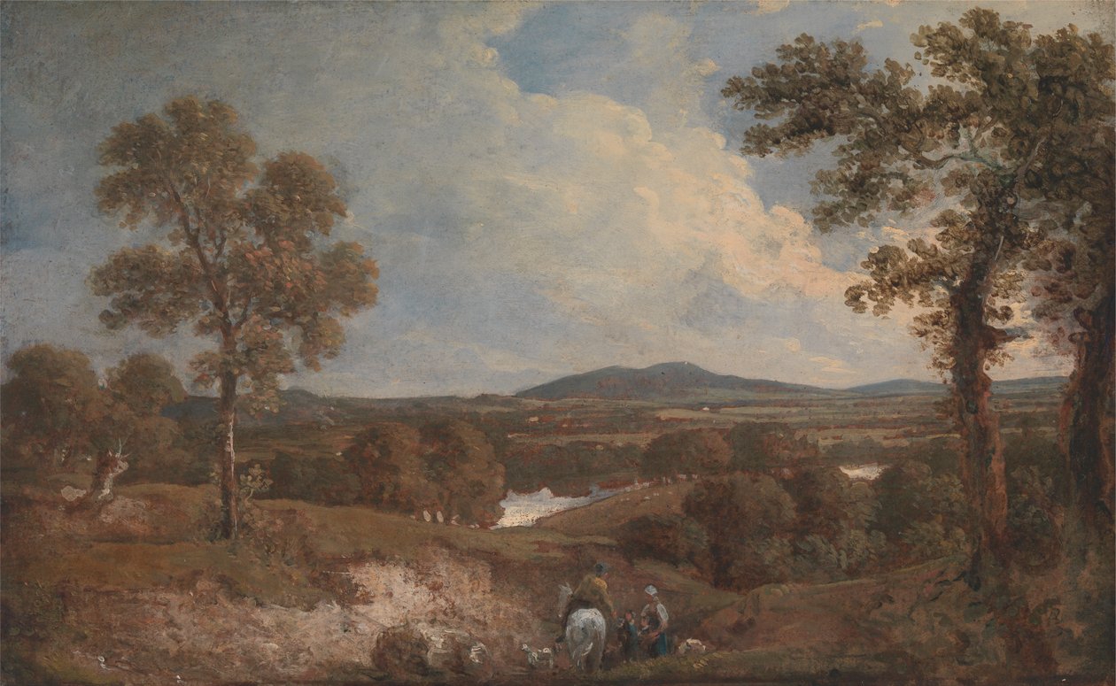 Maisema hahmoilla etualalla tekijältä Sir George Howland Beaumont seventh Baronet