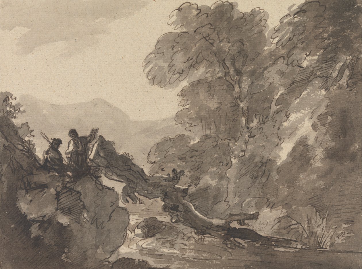 Romanttinen maisema tekijältä Sir George Howland Beaumont seventh Baronet