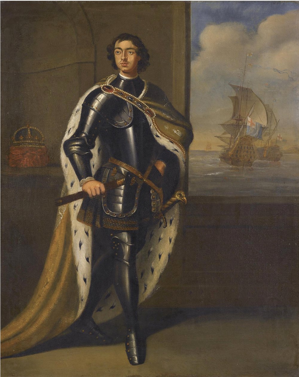 Keisari Pietari I Suuren muotokuva 1672-1725, 1690-luku tekijältä Sir Gotfrey Kneller