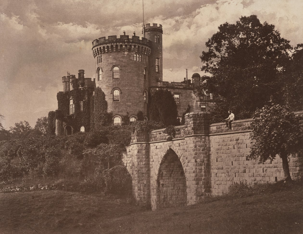 Tullichewanin linna, Vale of Leven, Skotlanti,n. 1855 (kuva) tekijältä Sir James Campbell of Stracathro