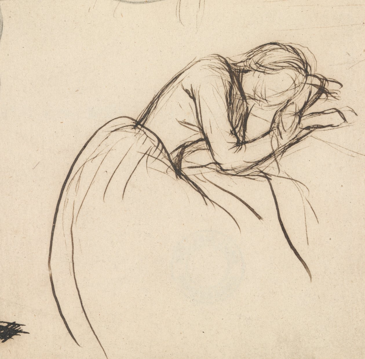 Nainen kumarsi surussa tekijältä Sir John Everett Millais