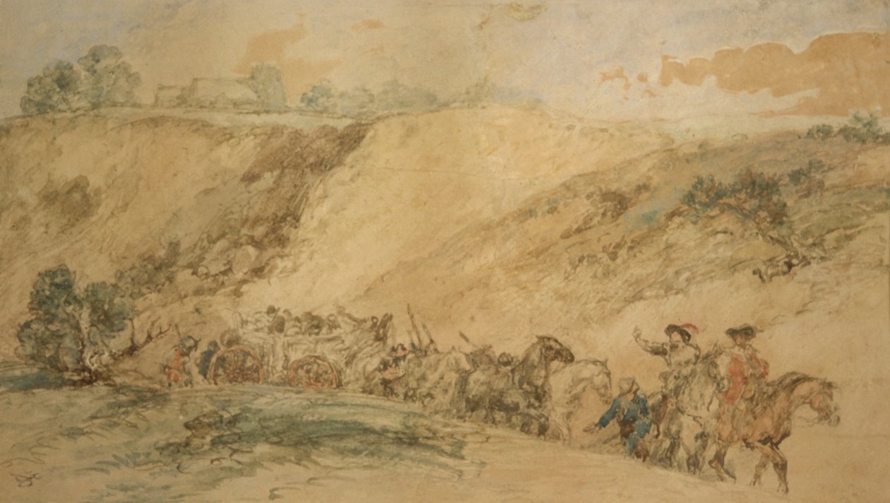 "Armeijan vaunut rotkossa", c1837-1897. tekijältä Sir John Gilbert