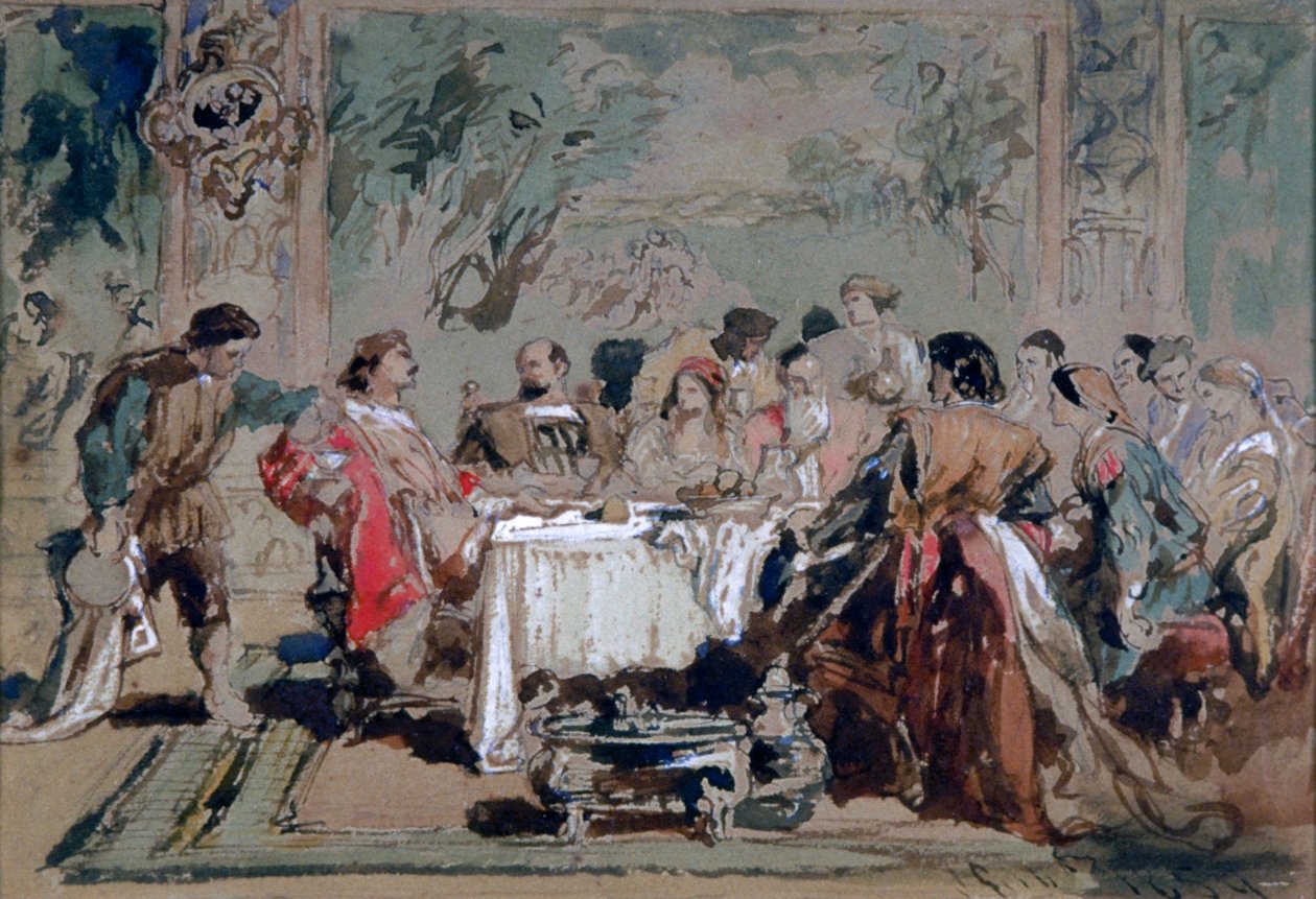"Juhlallinen Lucention talossa", 1859 tekijältä Sir John Gilbert