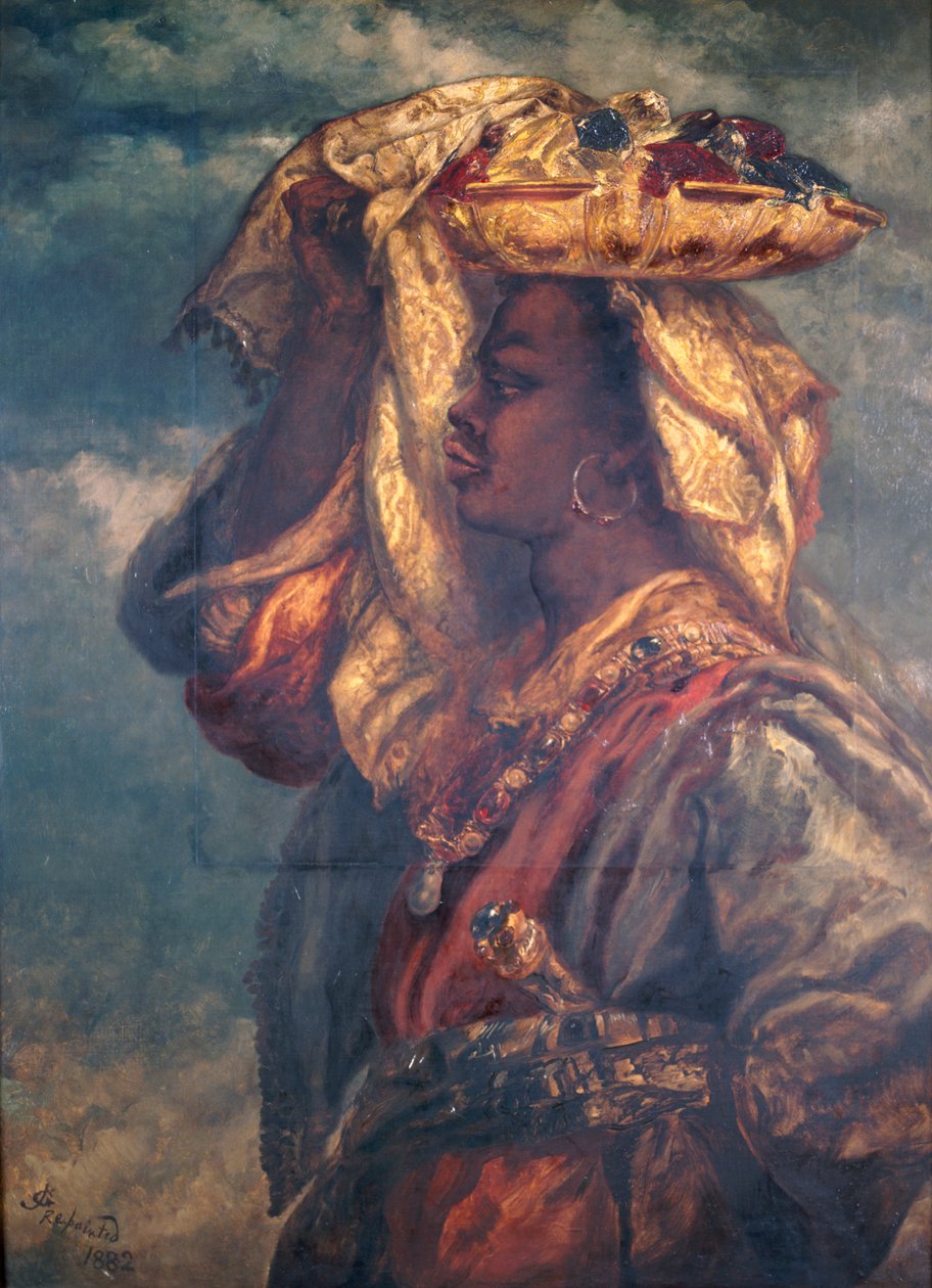 "Musta tyttö hedelmillä", 1882 tekijältä Sir John Gilbert