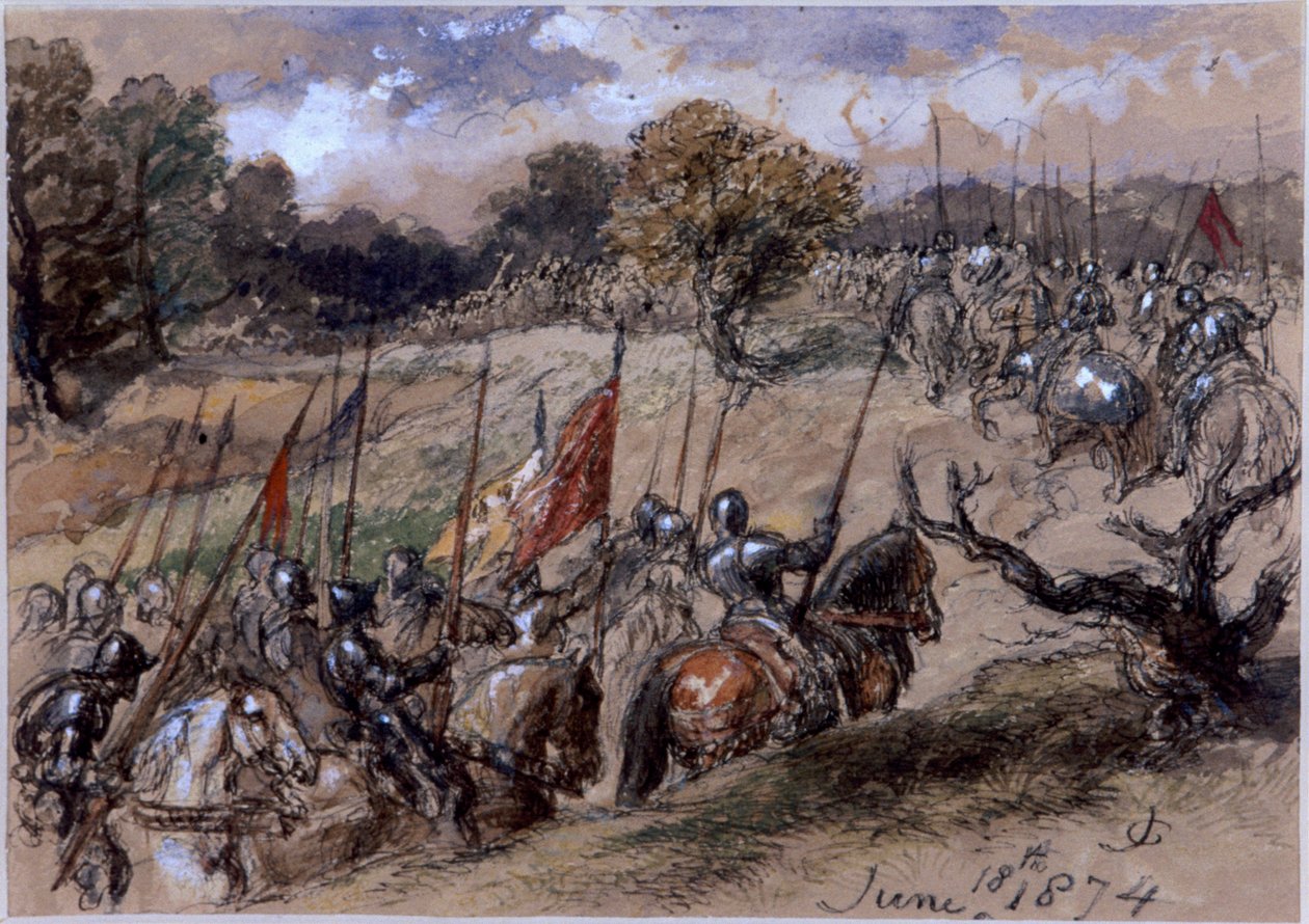 "Maaliskuussa", 1874 tekijältä Sir John Gilbert