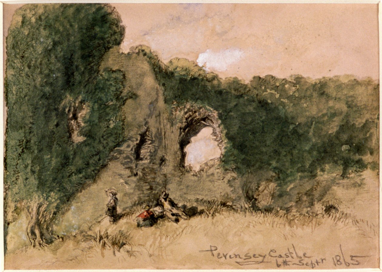 Pevenseyn linna, East Sussex, 1865 tekijältä Sir John Gilbert