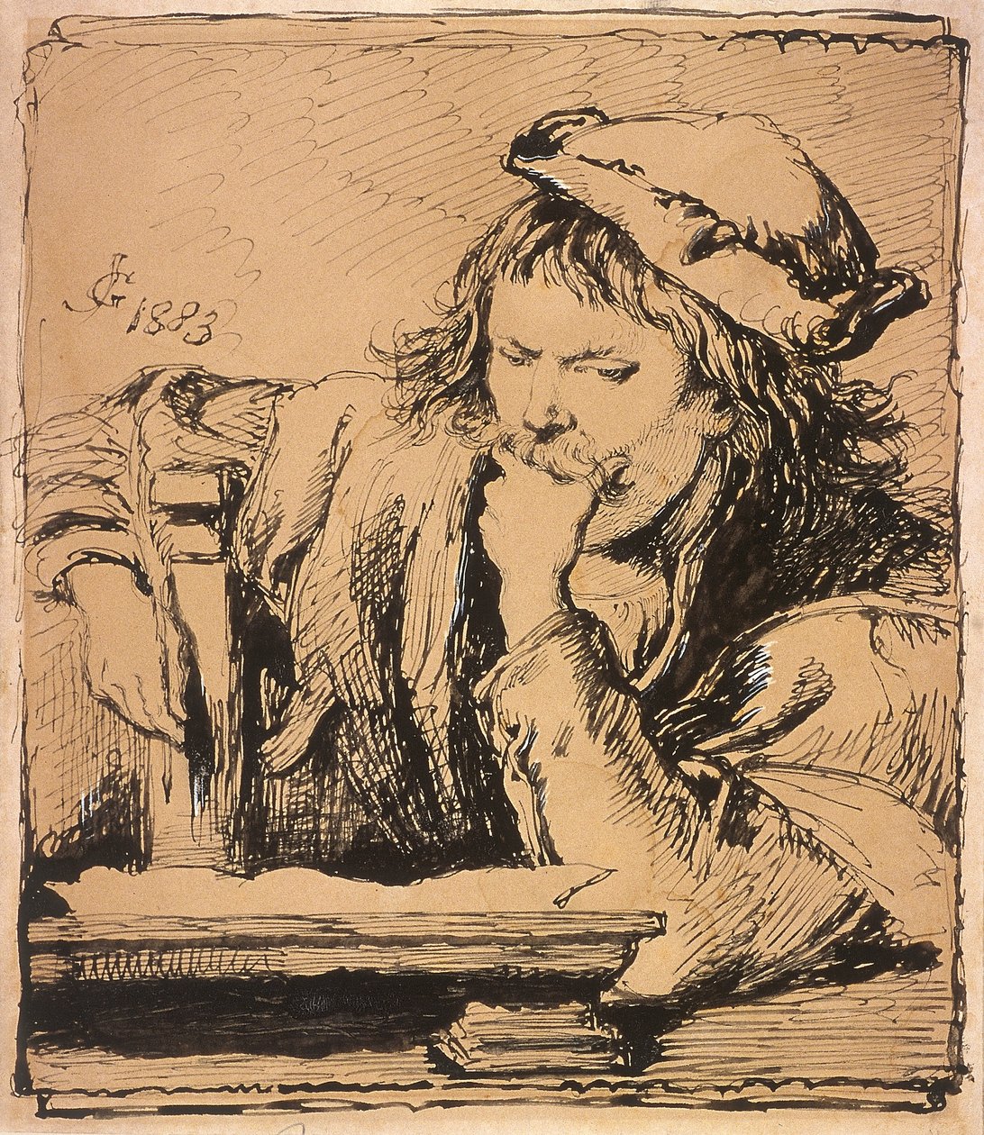 "Nuori mies kirjan kanssa", 1883 tekijältä Sir John Gilbert