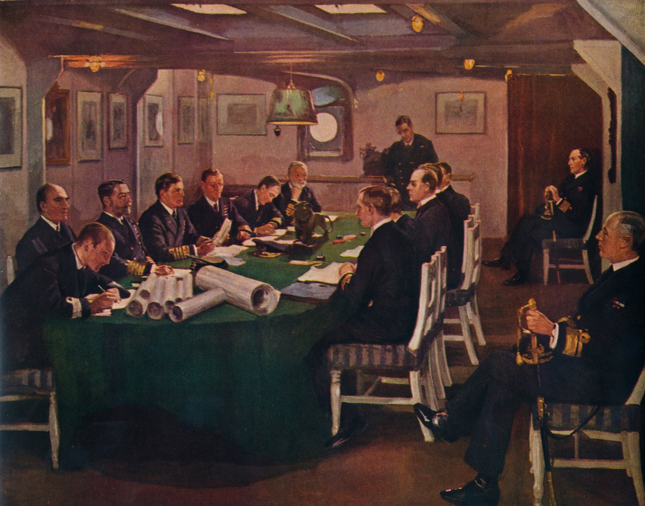 "Fore-Cabin, H.M.S. Queen Elizabeth, Rosyth, 16. marraskuuta 1918, 1935 tekijältä Sir John Lavery