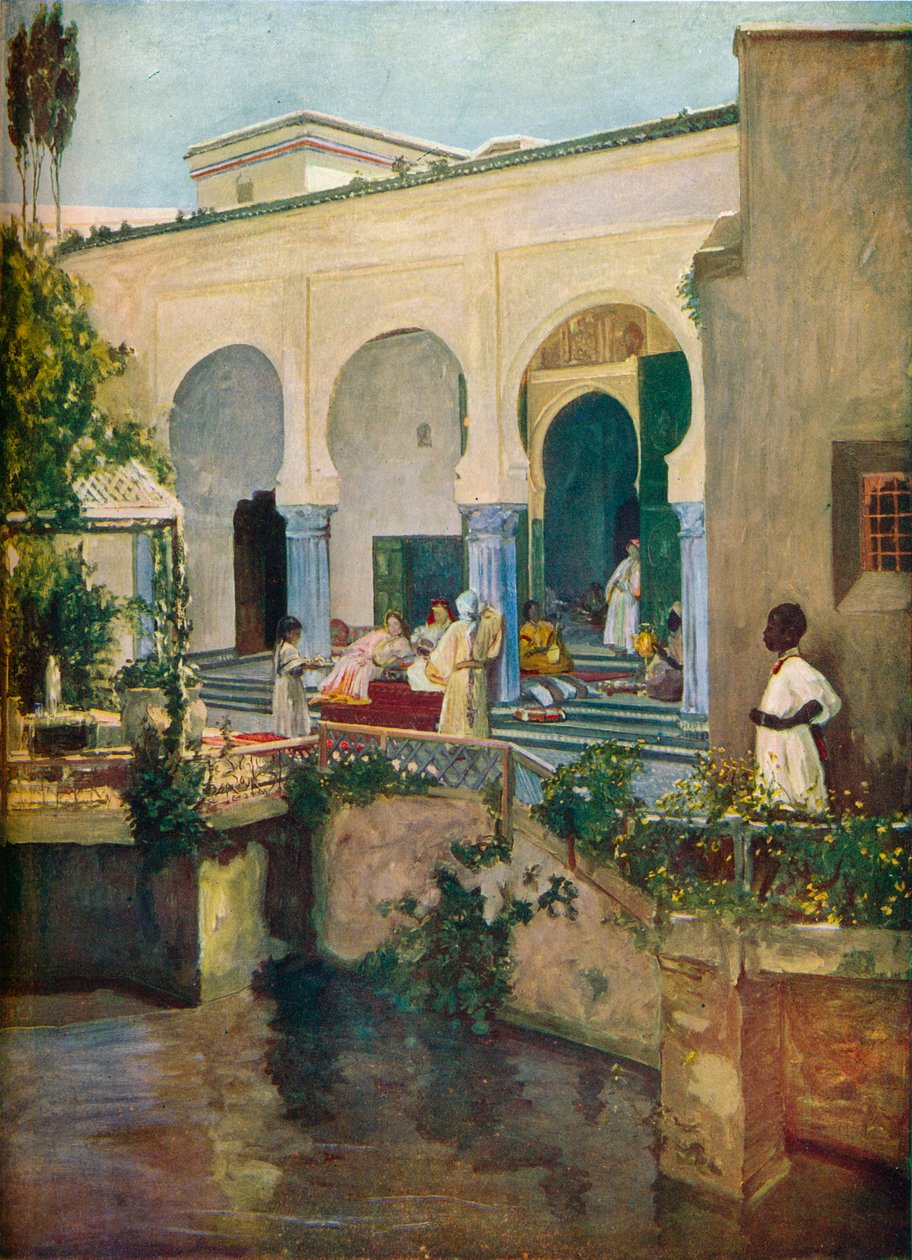 Maurilaisen haaremin sisustus, 1907 tekijältä Sir John Lavery