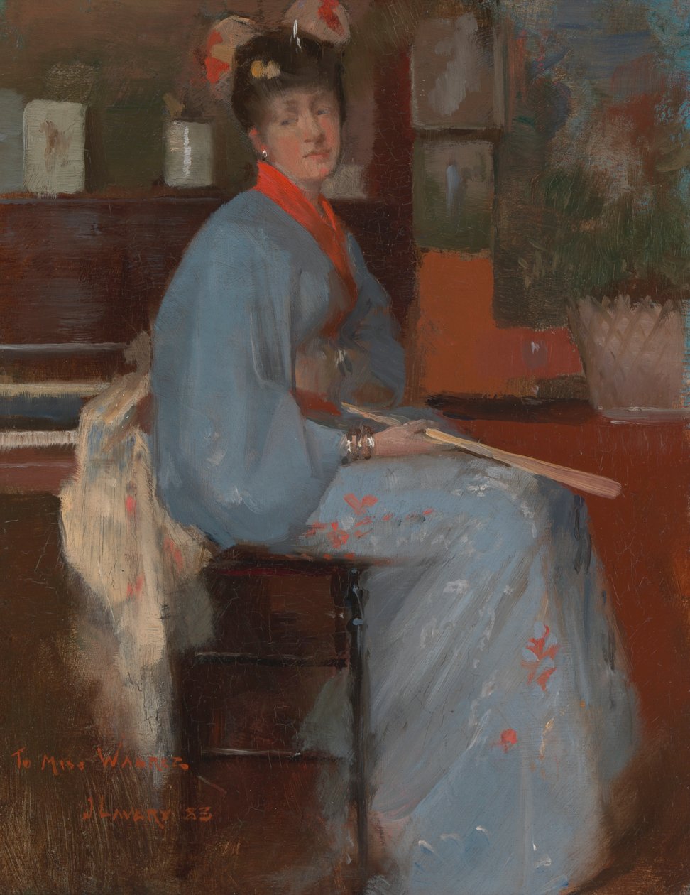 Nainen japanilaisessa mekossa tekijältä Sir John Lavery