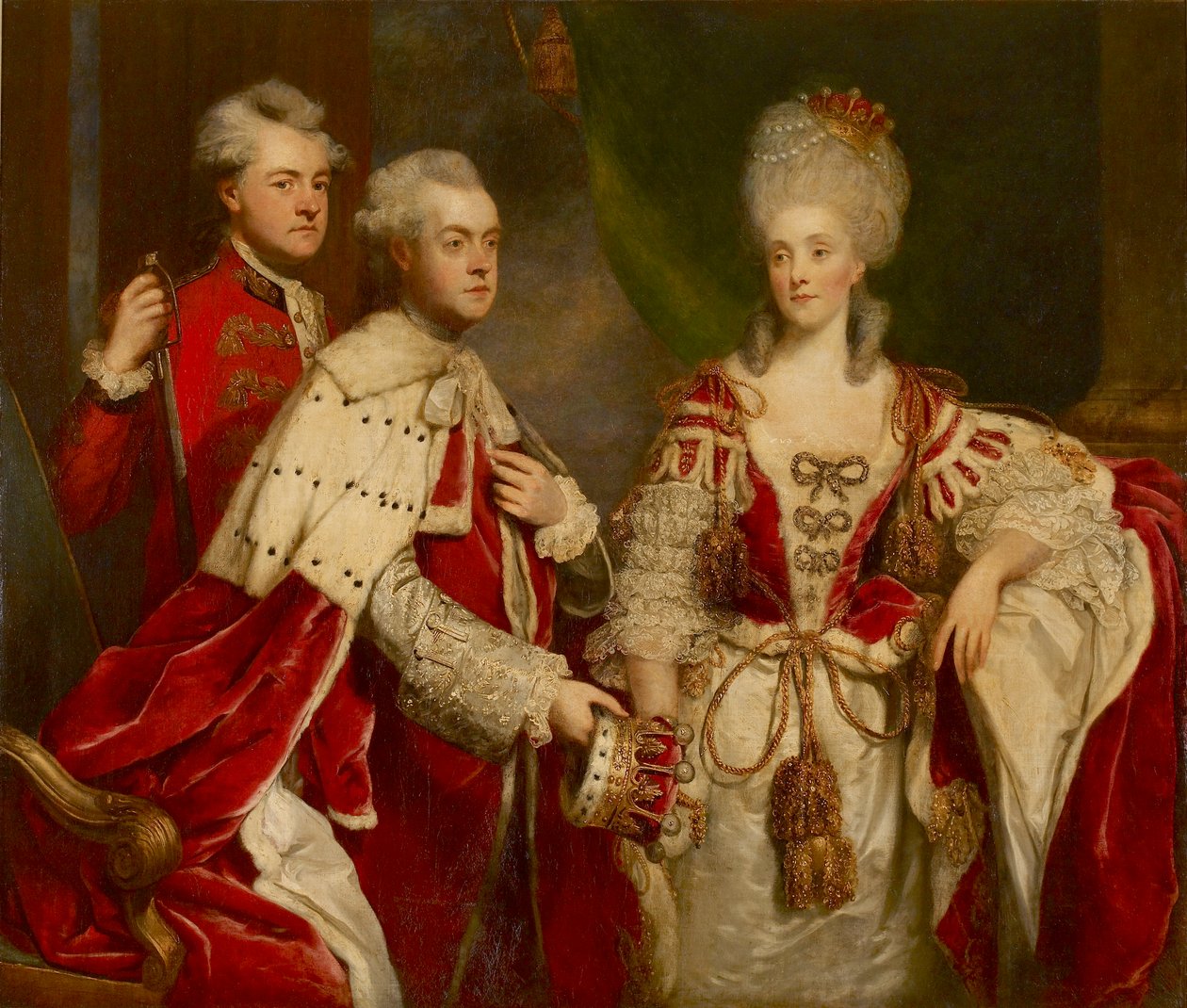 George, 2. Earl Harcourt, hänen vaimonsa Elizabeth ja veli William, 1780 tekijältä Sir Joshua Reynolds