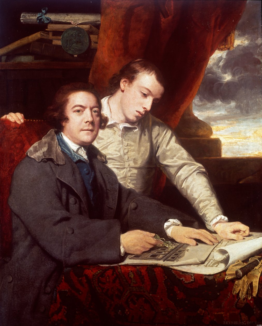 James Paine, arkkitehti ja hänen poikansa James, 1764 tekijältä Sir Joshua Reynolds