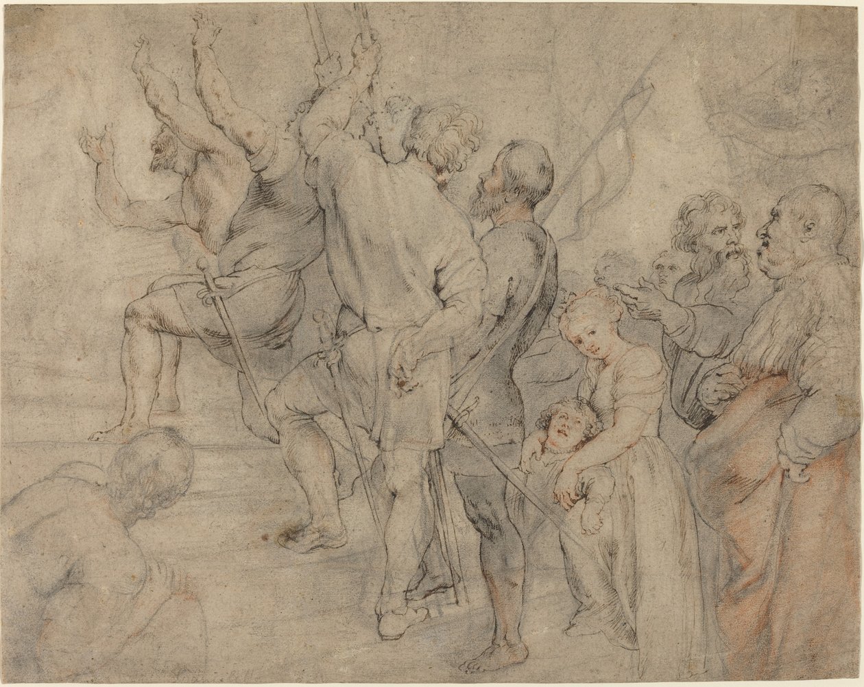 Osa Ecce Homon väkijoukosta tekijältä Sir Peter Paul Rubens over Anonymous Italian after Titian