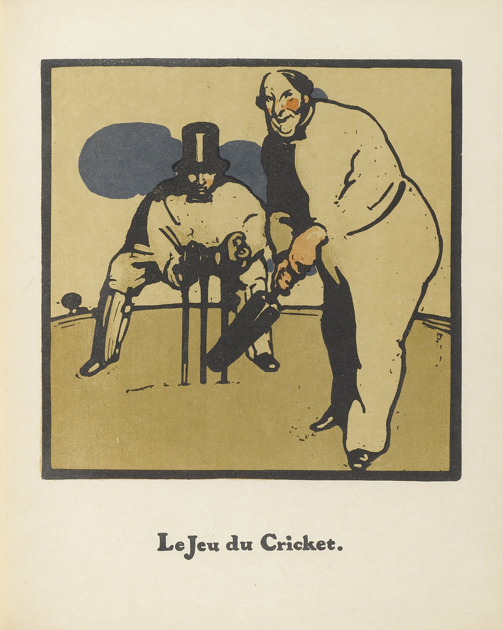 Krikettipeli. Almanac of Twelve Sports, 1898 tekijältä Sir William Nicholson
