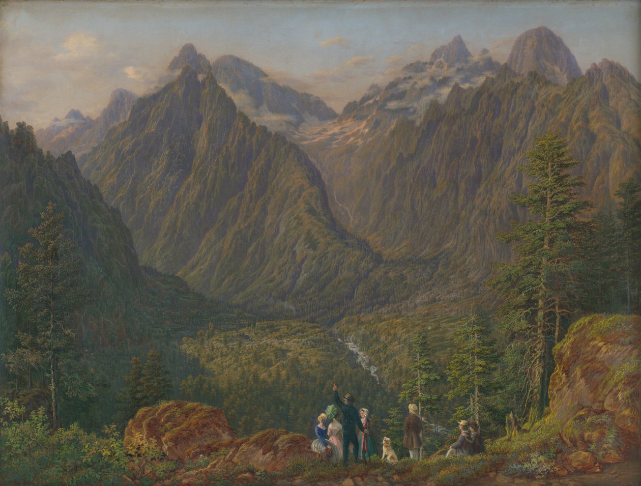 Tatra-maisema hahmoineen, 1855 tekijältä Slovakian School