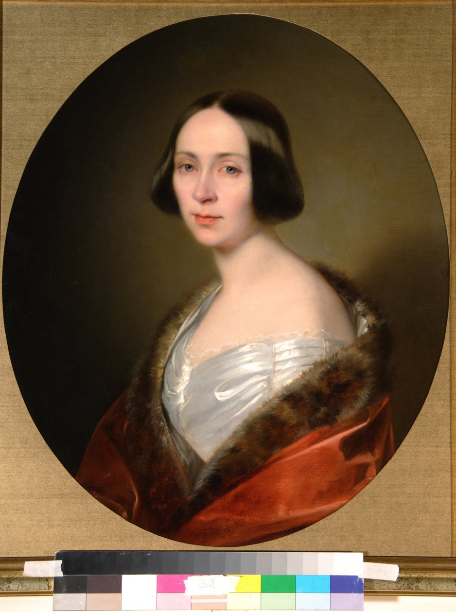 Kreivitär Louise Trofimovna Golitsynan (1810-1887) muotokuva, s. Baranova - Sandor Kozinan (1808-1873) maalaus, öljy kankaalle (68x55 cm), alkuvuodesta 1840 - Kreivitär Louise Trofimovna Golitsynan muotokuva, Oor Kozina kankaalle 1840-luvun alku) S tekijältä Sándor Kozina