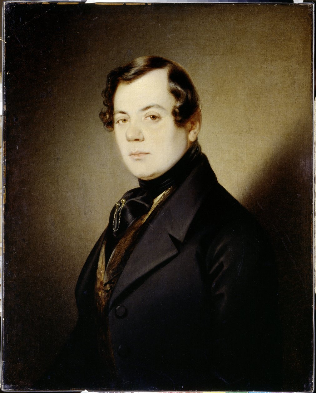 Runoilija Vladimir Grigorjevitš Benediktovin (1807-1873) muotokuva (Runoilija Vladimir G. Benediktovin muotokuva) - Peinture de Sandor Kozina (1808-1873), huile sur toile (67x54 cm), noin 1840 - A. Pushkinin muistomuseo, St. . Pietari (Venäjä) tekijältä Sándor Kozina