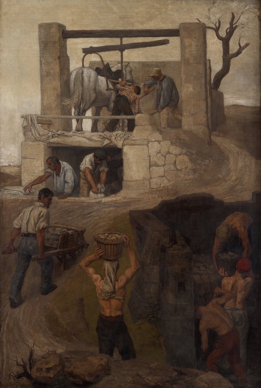 Työntekijät Montmartressa, 1858 tekijältä Soběslav Pinkas