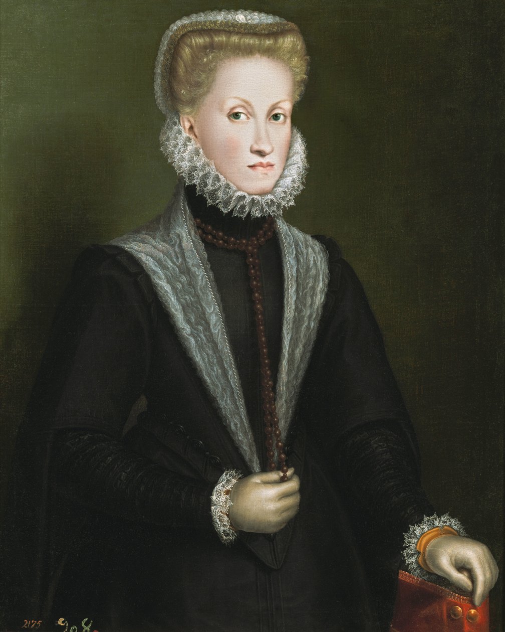 Anne Itävalta, Espanjan kuningatar (1549-80), espanjalaisen Philip II:n (1527-98) vaimo, n. 1573 tekijältä Sofonisba Anguissola
