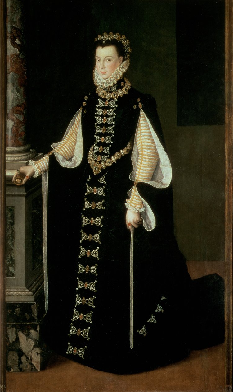 Isabella of Valois, Espanjan kuningatar (1545-68), Espanjan kuninkaan Filip II:n (1556-98) vaimo tekijältä Sofonisba Anguissola