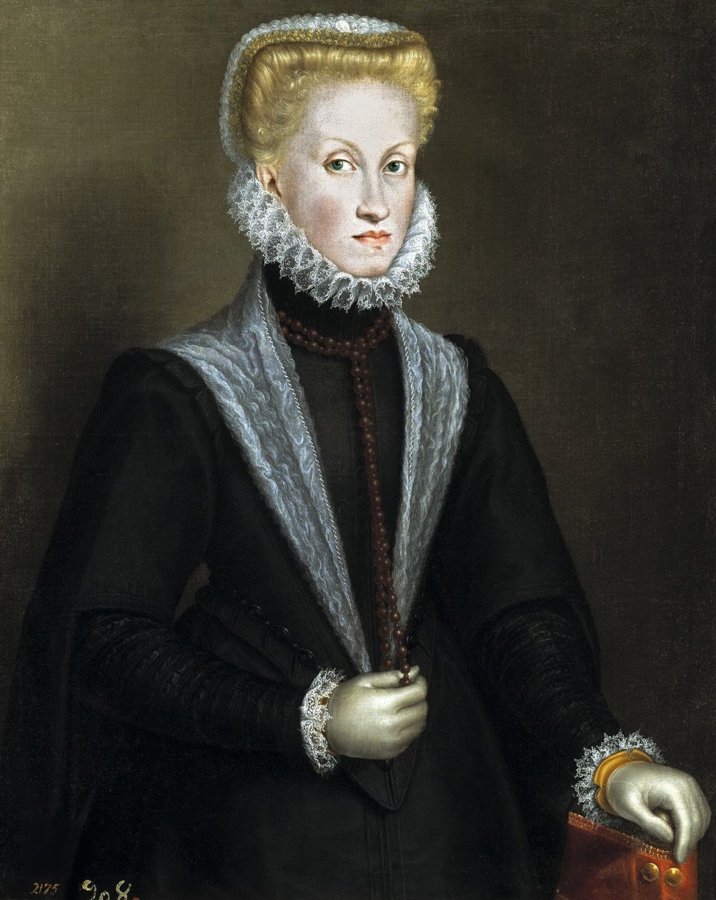 Muotokuva Anna Itävallasta 1549-1580, Espanjan ja Portugalin kuningatar puoliso, 1573. tekijältä Sofonisba Anguissola