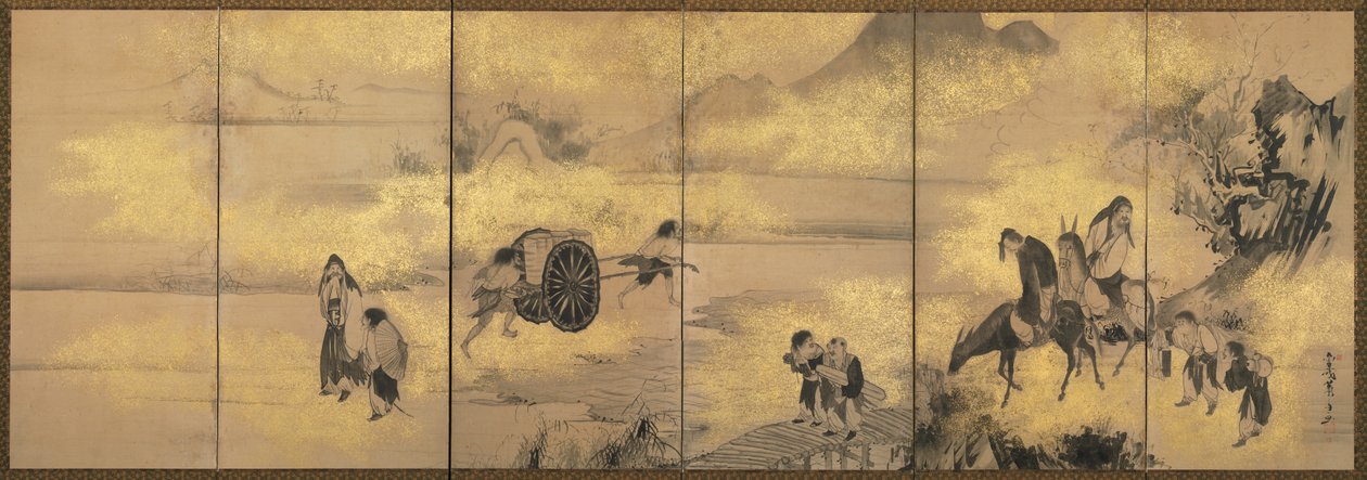 Viinikupin kahdeksan kuolematonta, myöhemmin 1700-luku. tekijältä Soga Shohaku