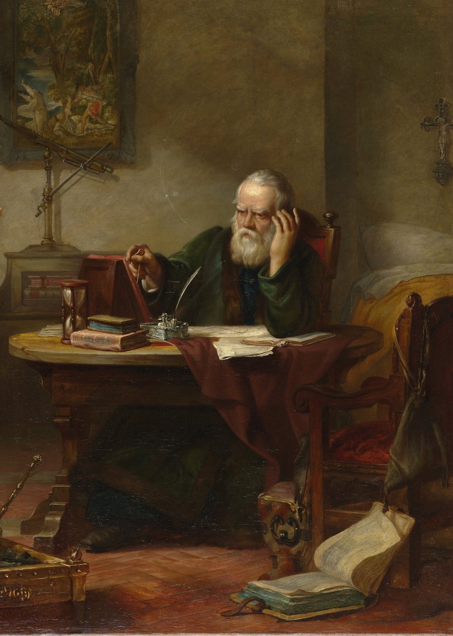 Yksityiskohta: John Milton vierailee Galileo Galileossa ollessaan inkvisition vankina Hart, Solomon Alexander (1806-1881) tekijältä Solomon Alexander Hart