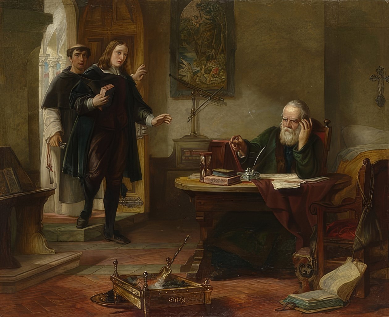 John Milton vierailee Galileo Galilein luona. 1847 tekijältä Solomon Alexander Hart