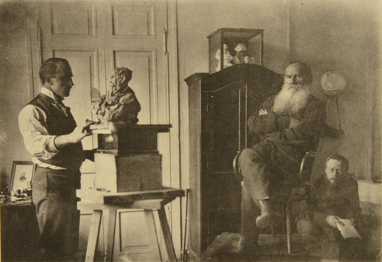 Leo Tolstoi ja kuvanveistäjä prinssi Paolo Troubetzkoy tekijältä Sophia Andreevna Tolstaya