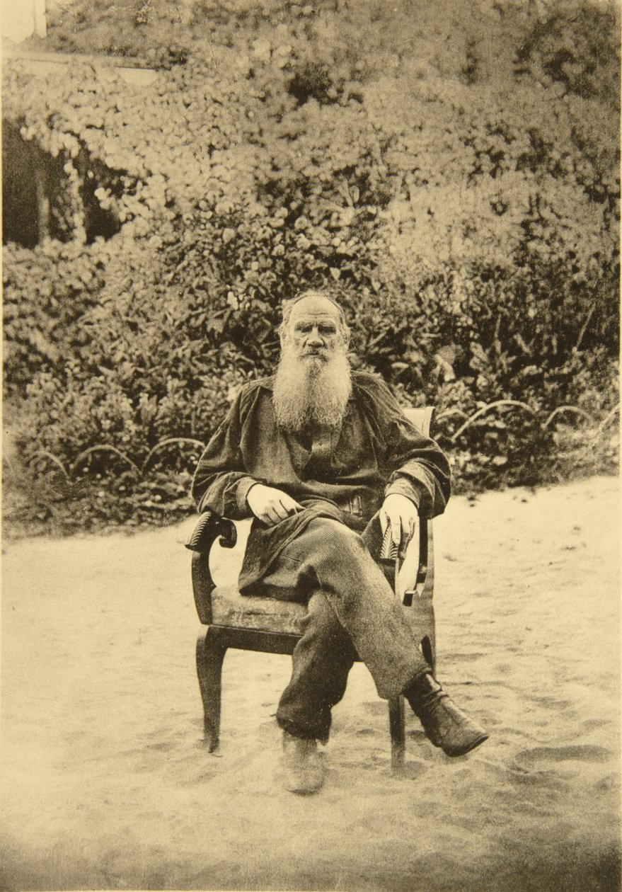 Venäläinen kirjailija Leo Tolstoi, Jasnaja Poljana, Tulan lähellä, Venäjä, 1890-luku tekijältä Sophia Andreevna Tolstaya