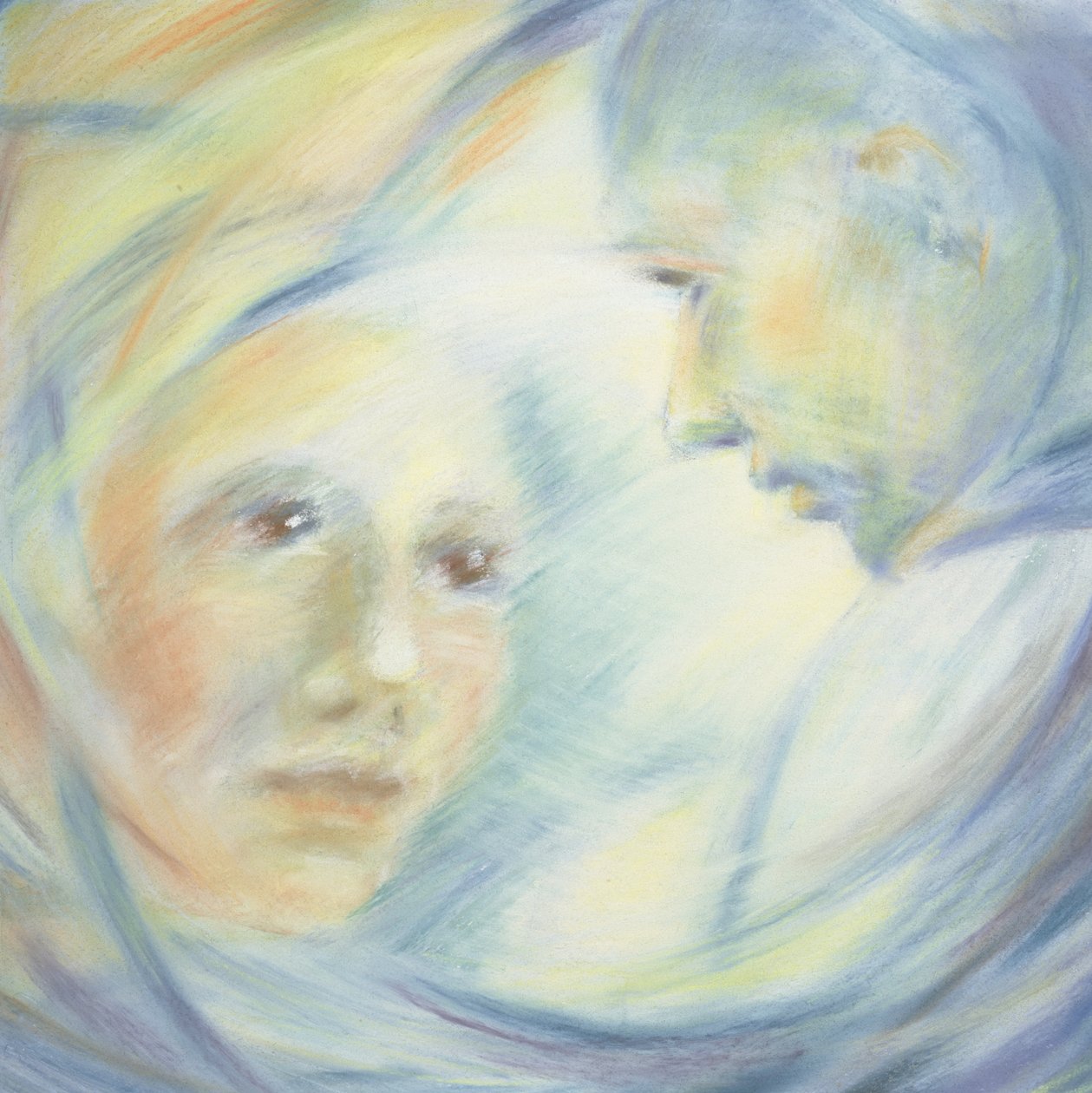 Kohtaaminen, 2002 (pastelli paperilla) tekijältä Sophie Hacker