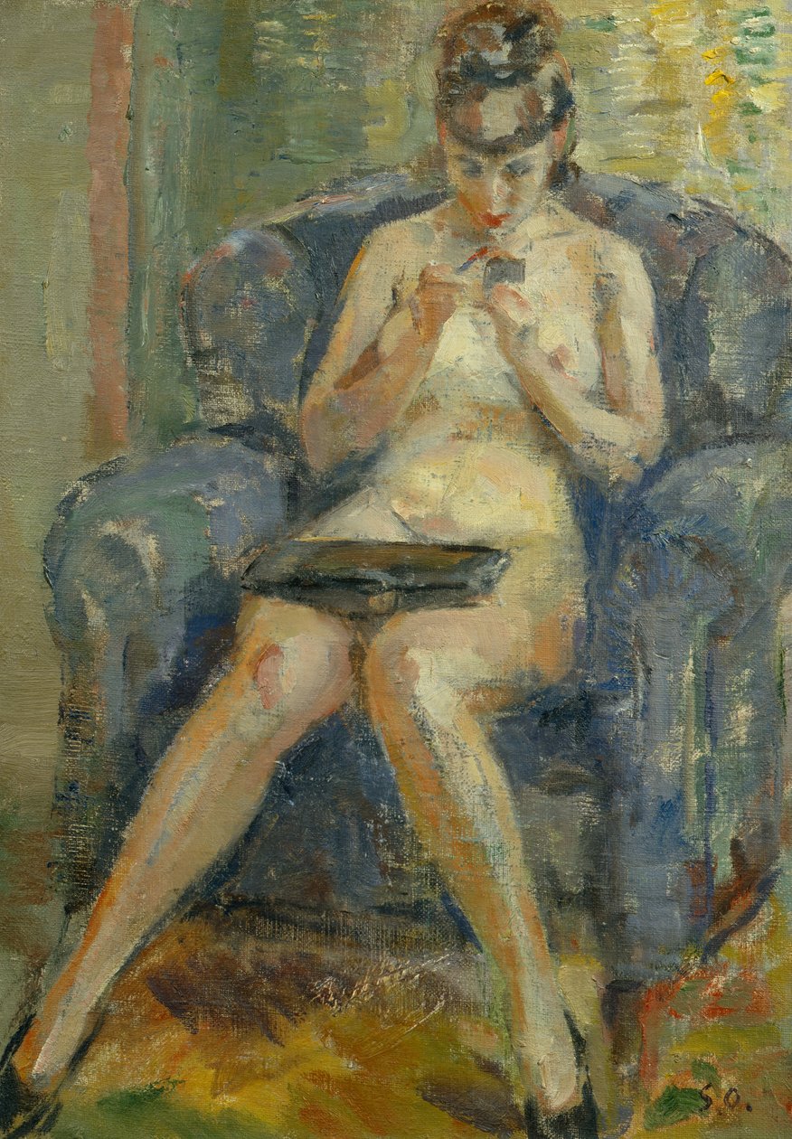 WC, 1900-luku (maalaus) tekijältä Soren Onsager