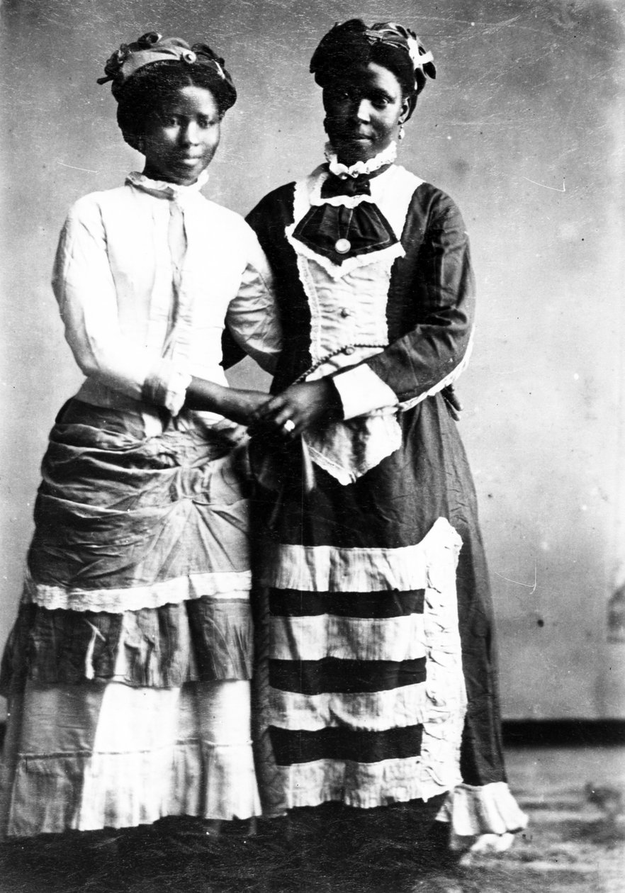 Kaksi kristittyä kefiirityttöä, Etelä-Afrikka, n.1895 tekijältä South African Photographer